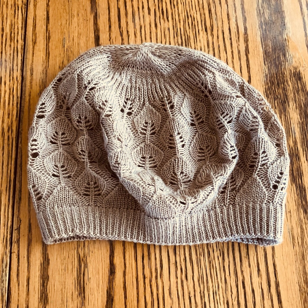 Tan crochet winter hat